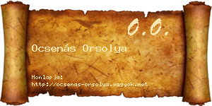 Ocsenás Orsolya névjegykártya